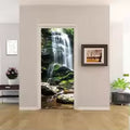 Tropical Spring Waterfall 3D Optical Effect Door Sticker