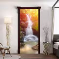 Sunset Waterfall 3D Optical Effect Door Sticker