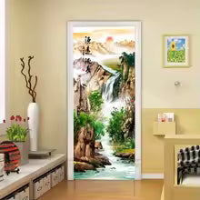 Japanese Waterfall 3D Optical Effect Door Sticker