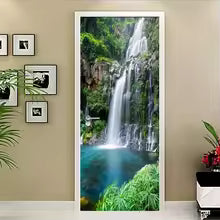 Mossy Waterfall 3D Optical Effect Door Sticker