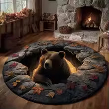 Daddy Bear Autumn 3D Optical Effect Rug