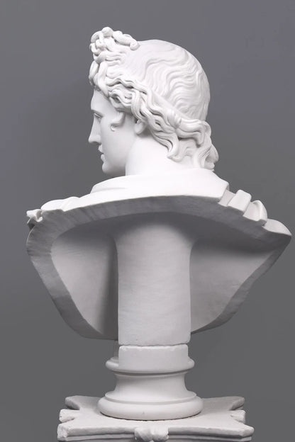 Neoclassical Marble Bust Statue of Apollo Belvedere