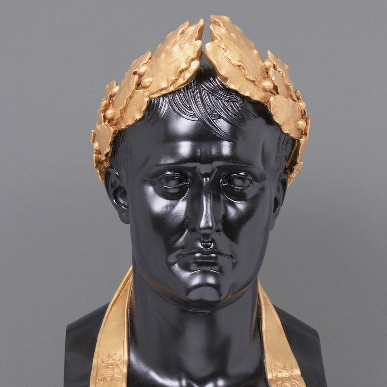 Black and Gold Napoleon Bust Sculpture