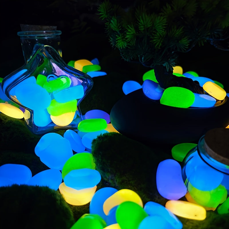 20PCS Large Glow Pebbles Garden Decoration