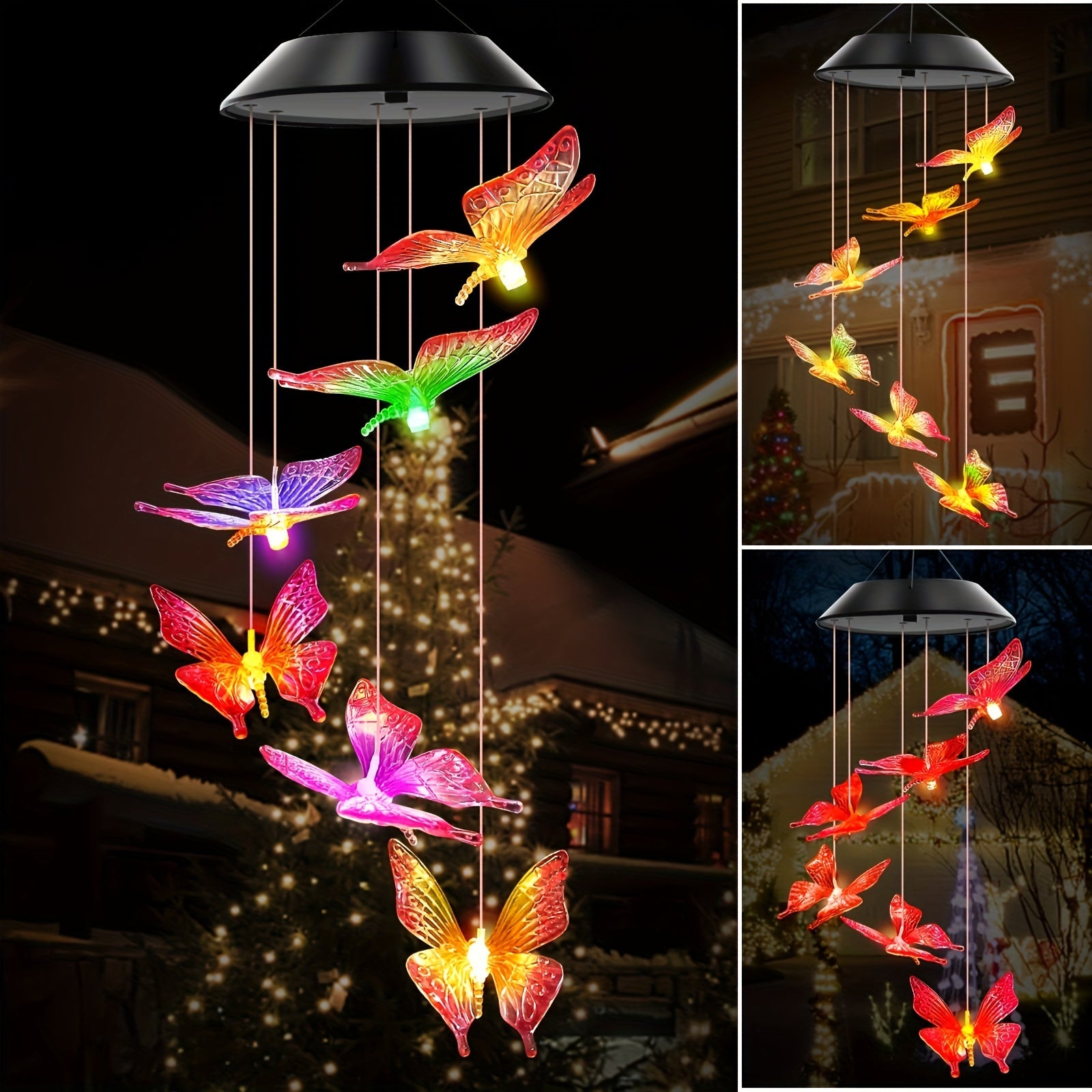 Butterfly Solar LED Wind Chime Decoration