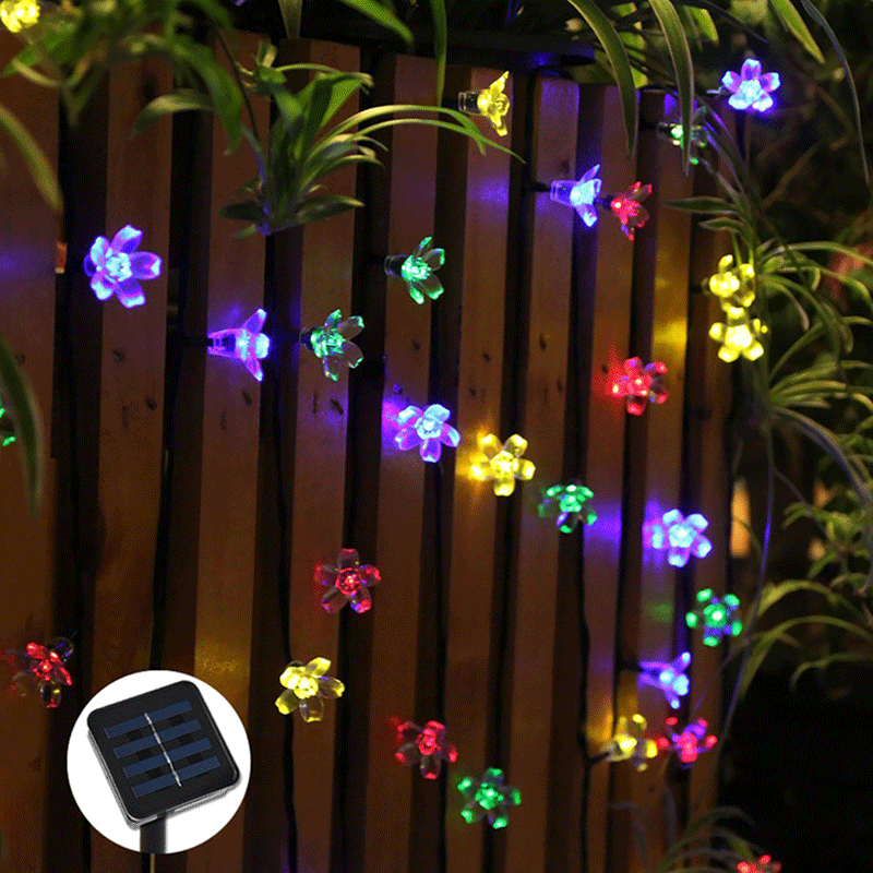 Solar Colorful Flower String Garden Light Decoration