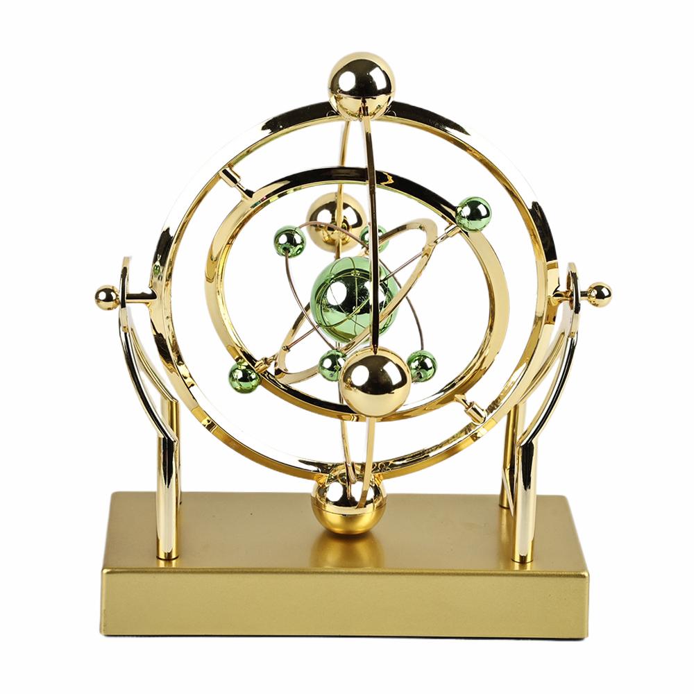 Golden Gyroscopic Orbit Sculpture Decoration