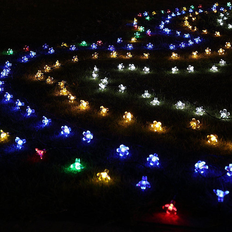 Solar Colorful Flower String Garden Light Decoration