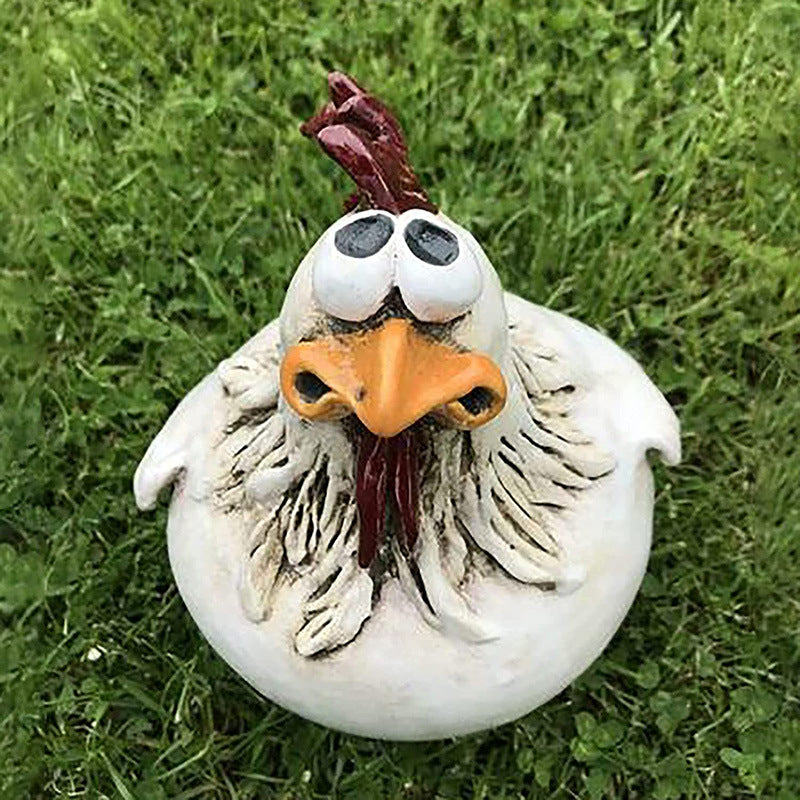 Funny Chicken Fence Decoration Statue