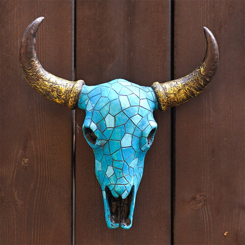 Mosaic Bull Skull Wall Decor