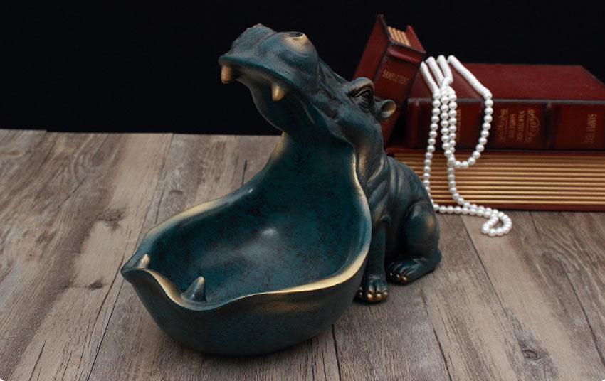 Cute Hippo Tray Sculpture