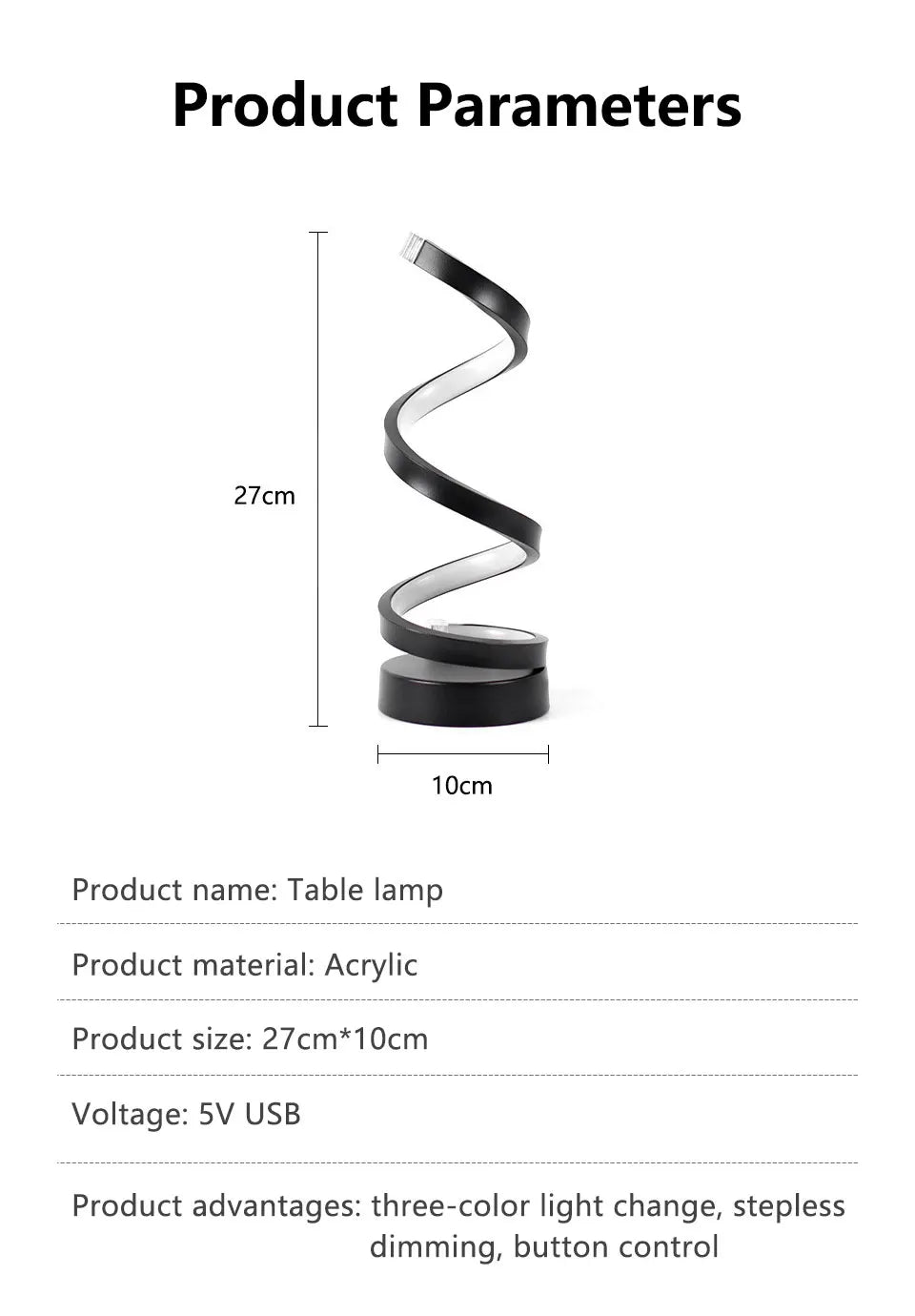 Nordic Helix Dimmable LED Table Lamp