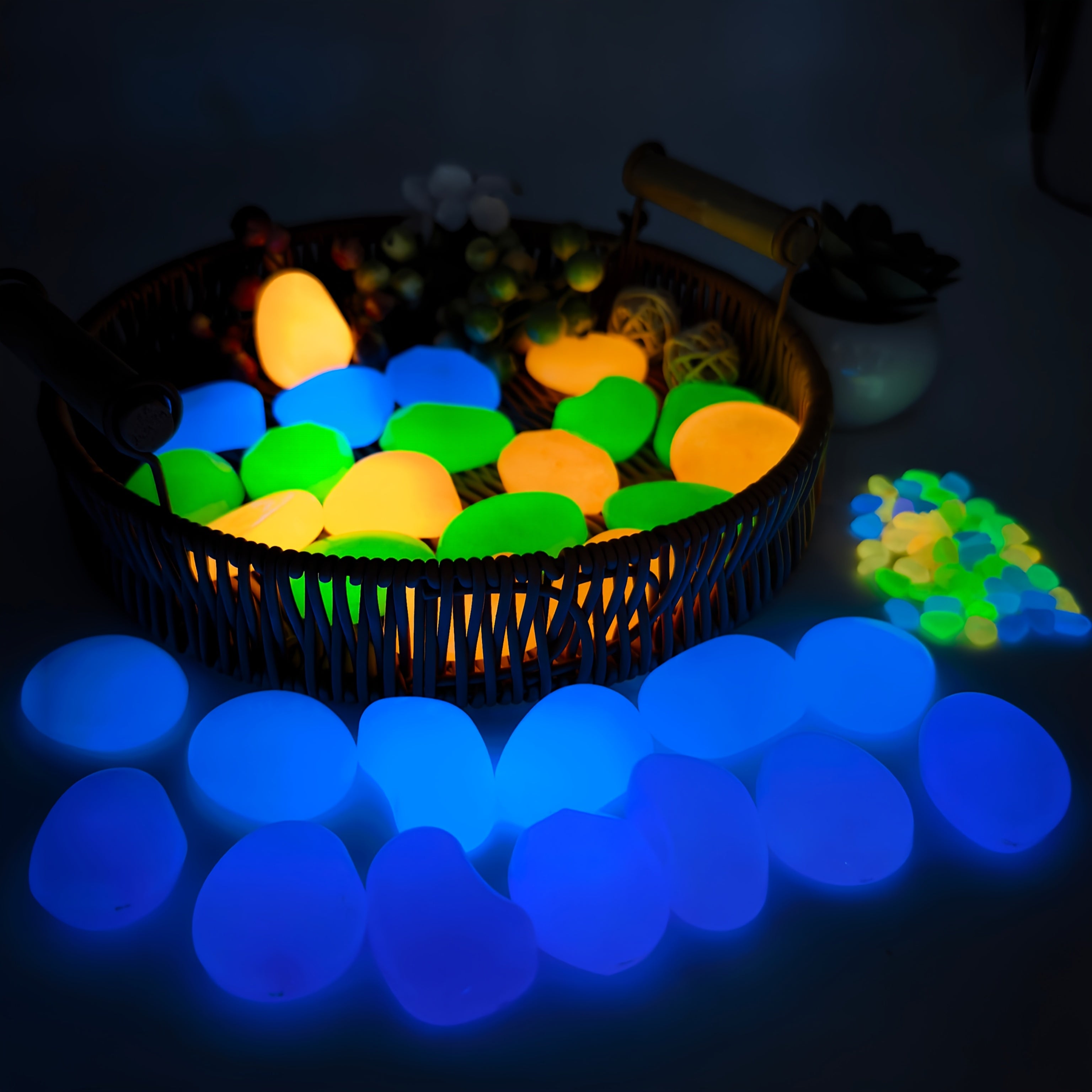 20PCS Large Glow Pebbles Garden Decoration