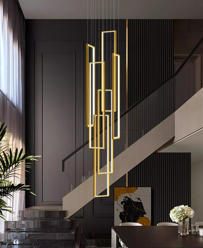 Nordic Staggered Rectangle LED Chandelier