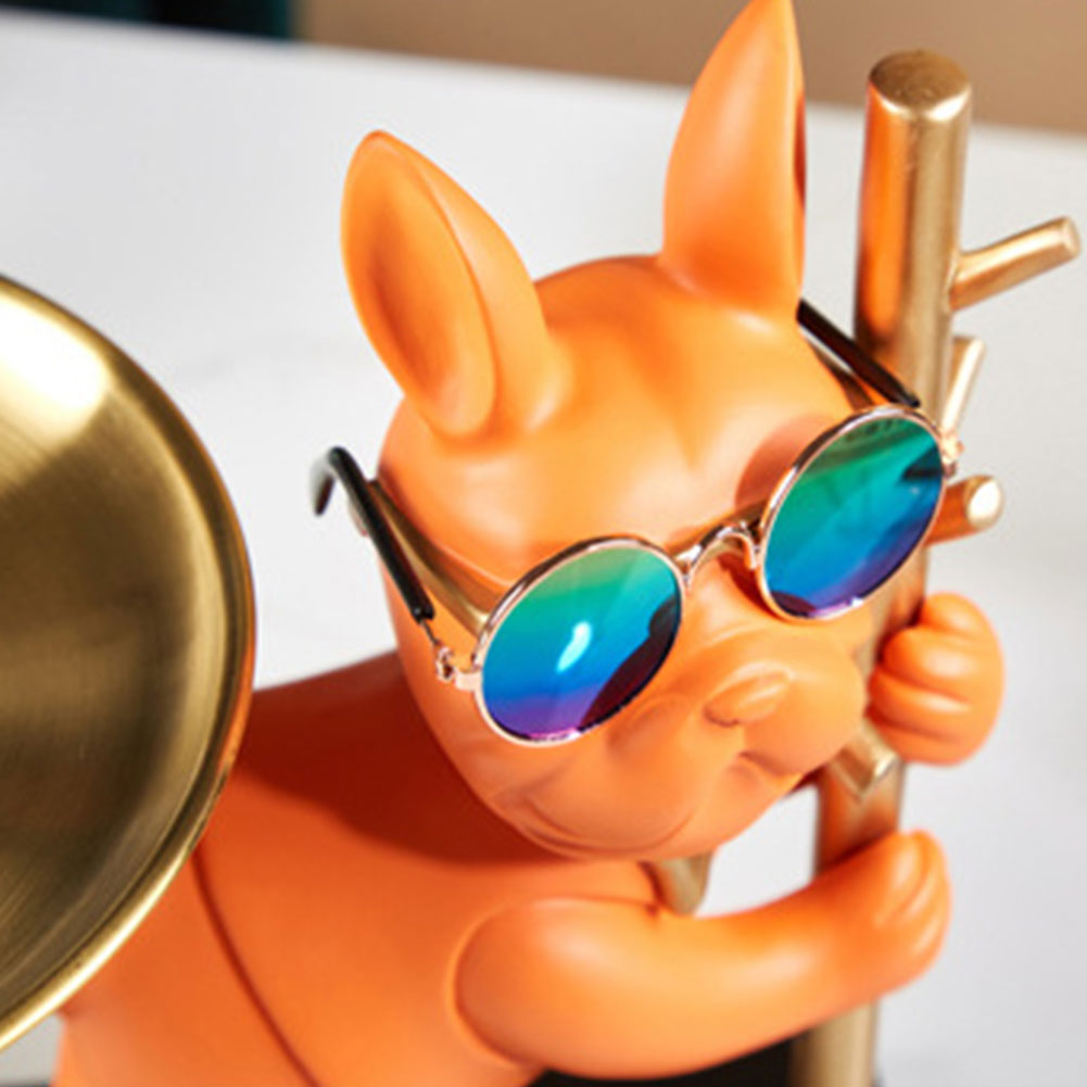Tuxedo Bulldog Tray & Pole Key Holder