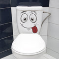 Goofy Tongue-Out Toilet Lid Makeover Sticker