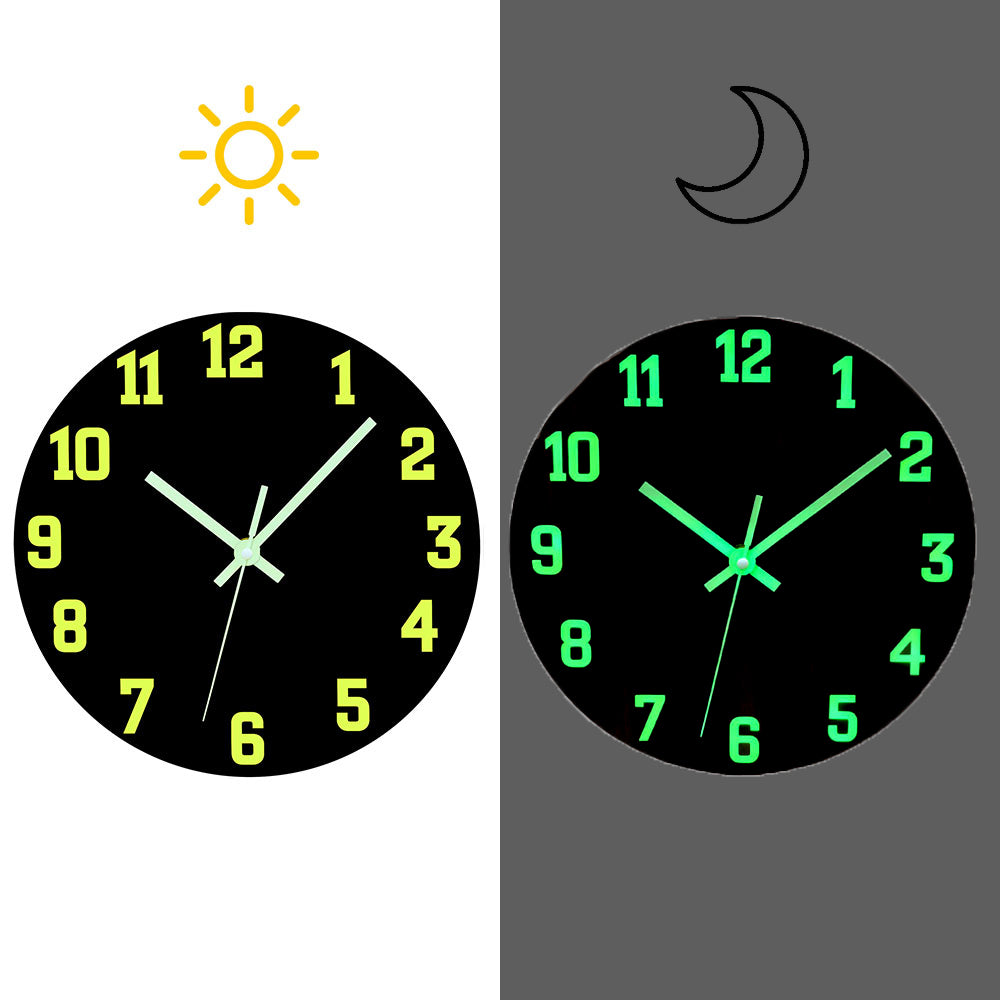 12-Inch Luminous Wooden Wall Clock
