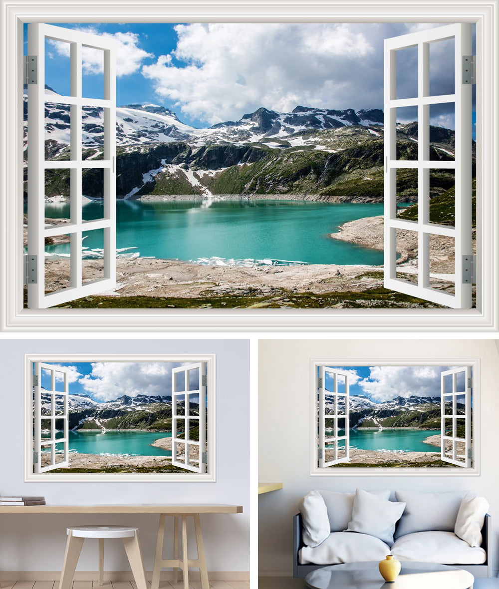 Glacier Lake 3D Window Effect Wall Sticker