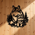 Mother Wolf Forest Metal Wall Art