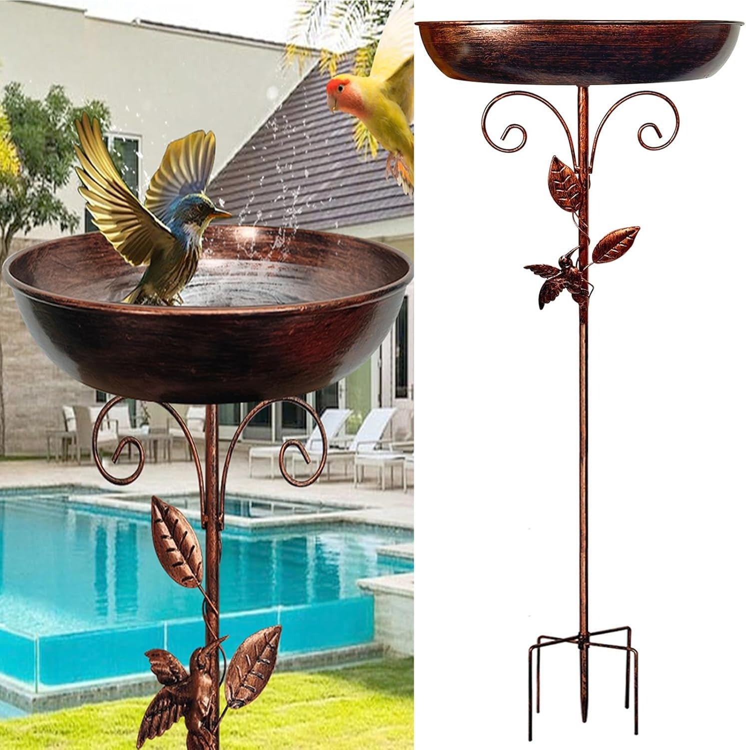 Bird Bath & Feeder Garden Decoration Set