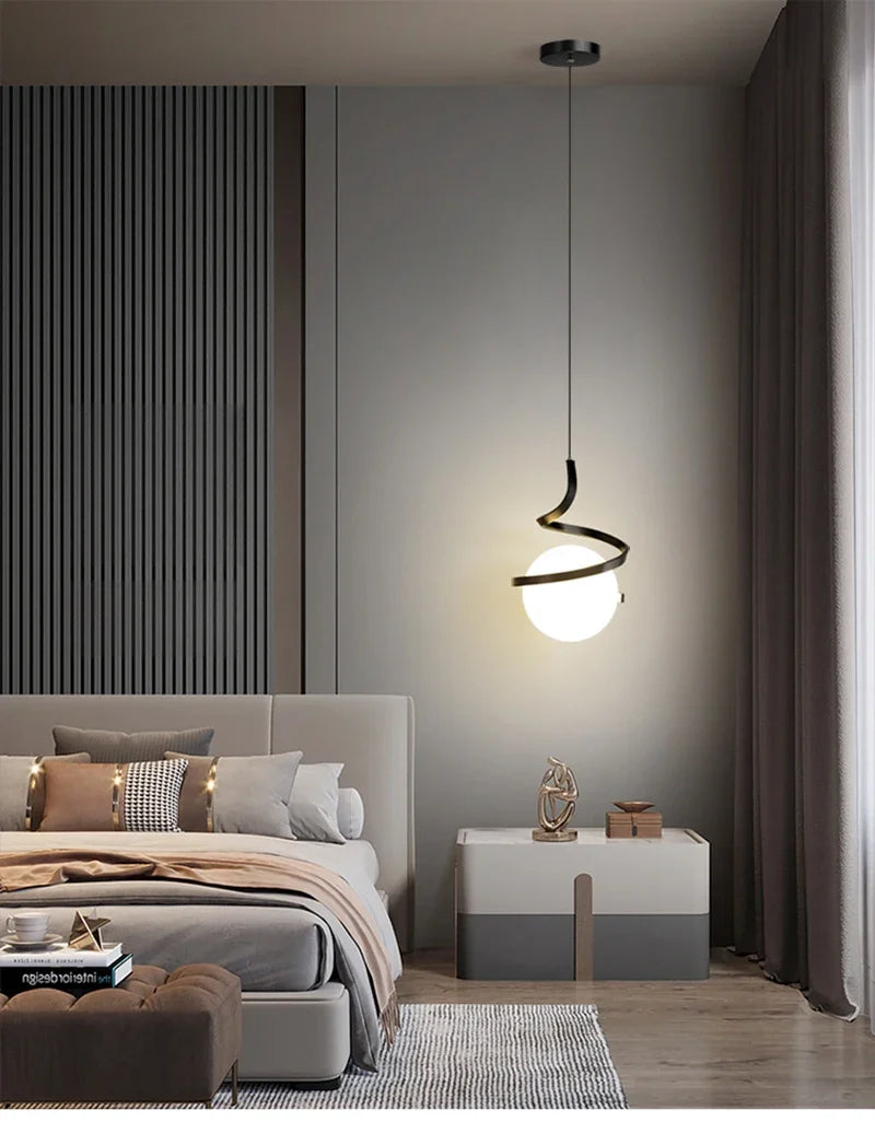 Nordic Spiral Globe LED Pendant Light
