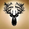 Forest Stag Silhouette Wall Art