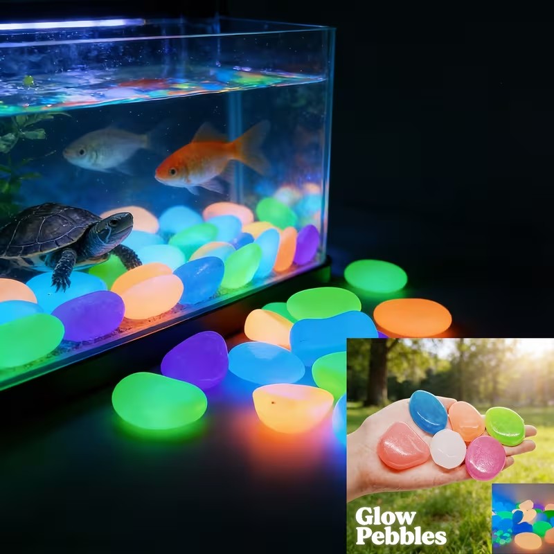 20PCS Large Glow Pebbles Garden Decoration