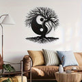 Tree of Life Yin Yang Metal Wall Art