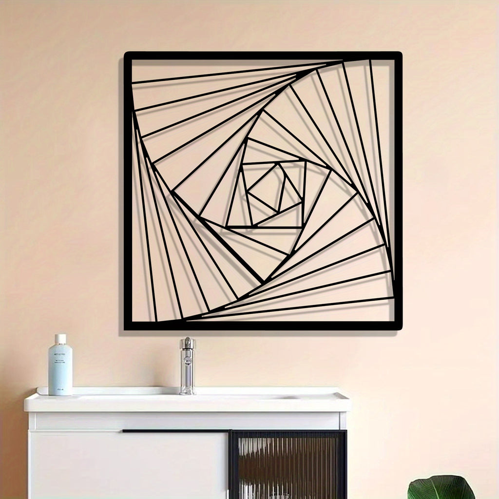 Geometric Spiral Metal Wall Art