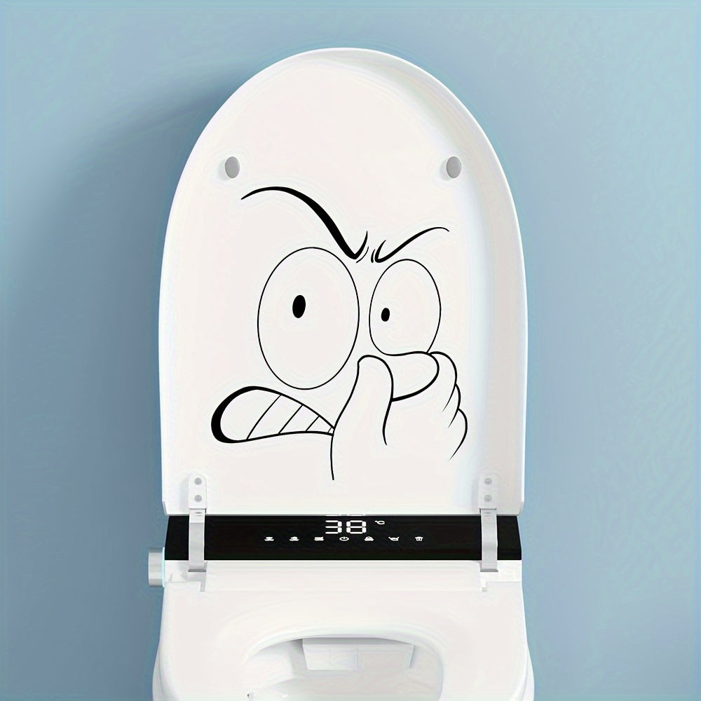 Grumpy Face Toilet Lid Sticker