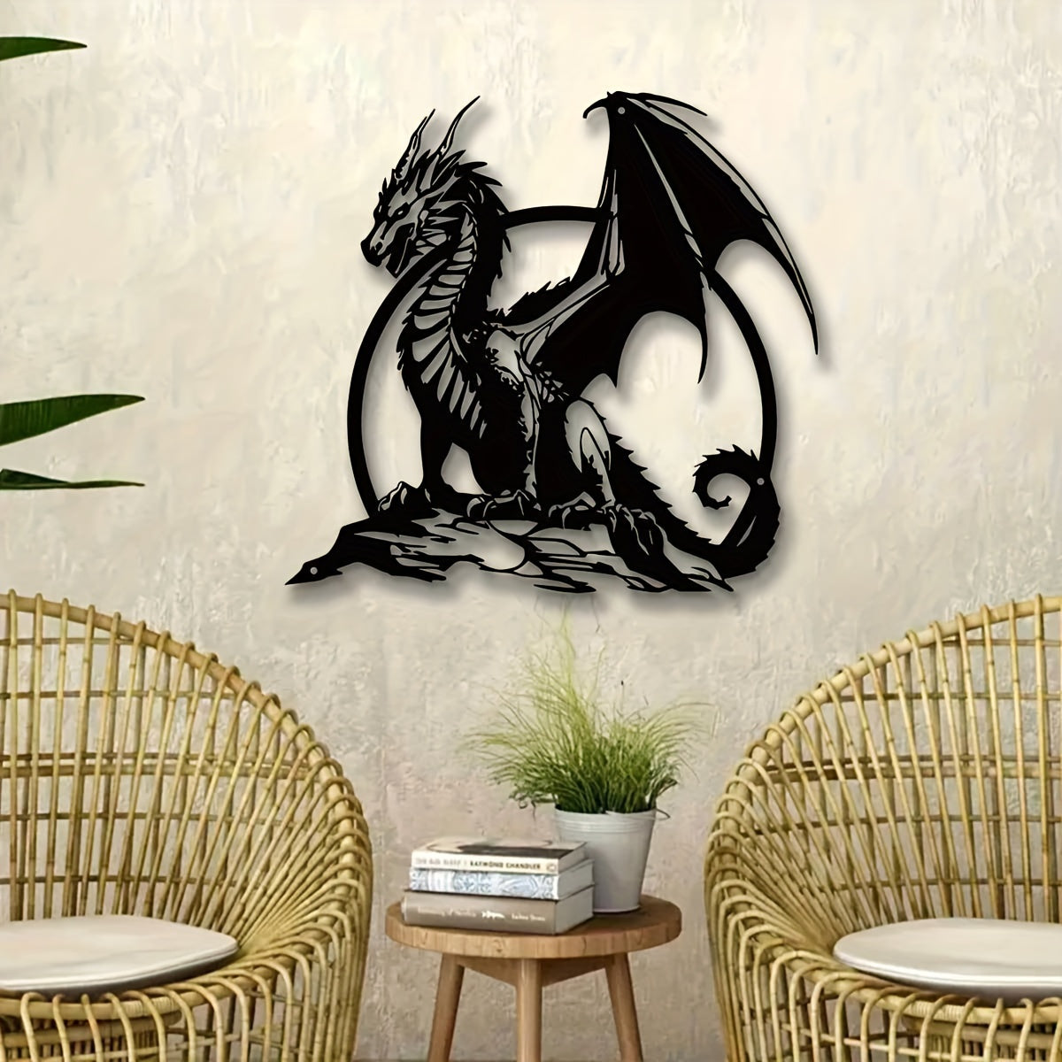 Perched Dragon Metal Wall Art