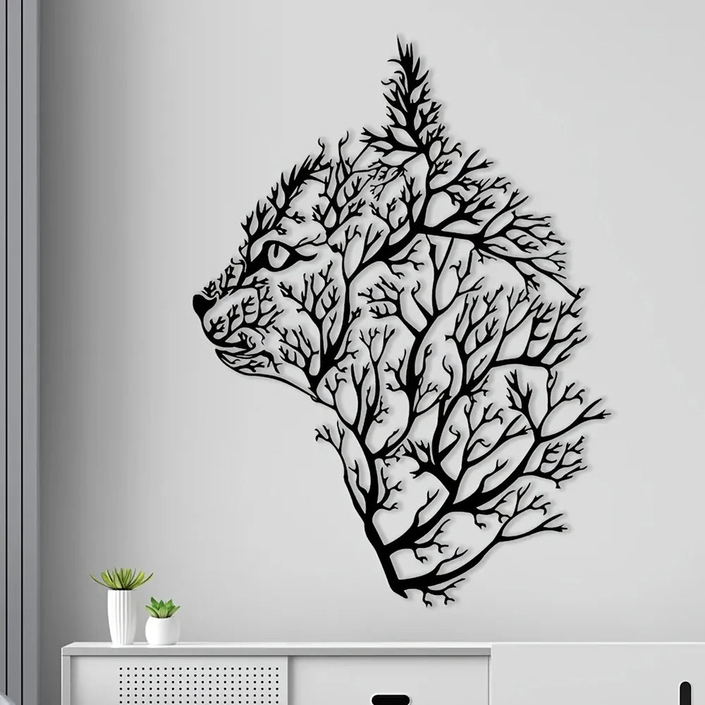 Cat Tree Silhouette Wall Art