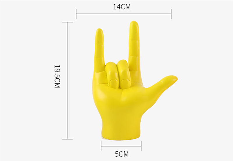 Rock Hand Gesture Sculpture