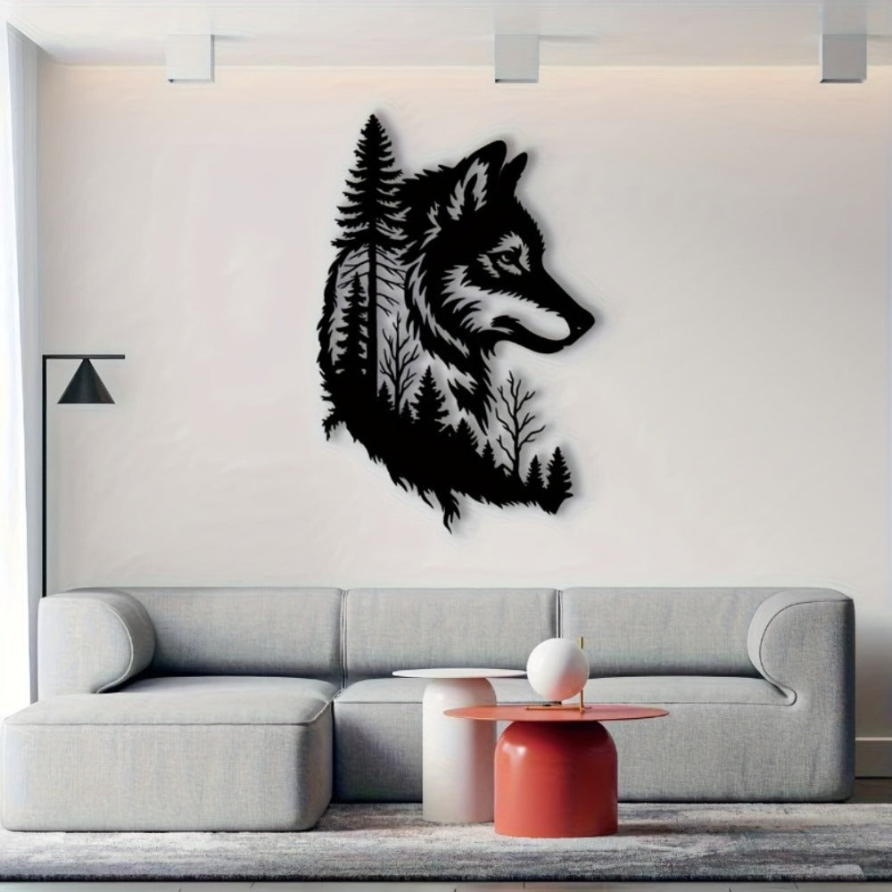 Protective Mother Wolf Metal Wall Art