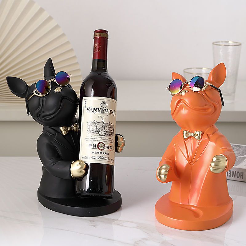 Modern Tuxedo Bulldog Wine Holder