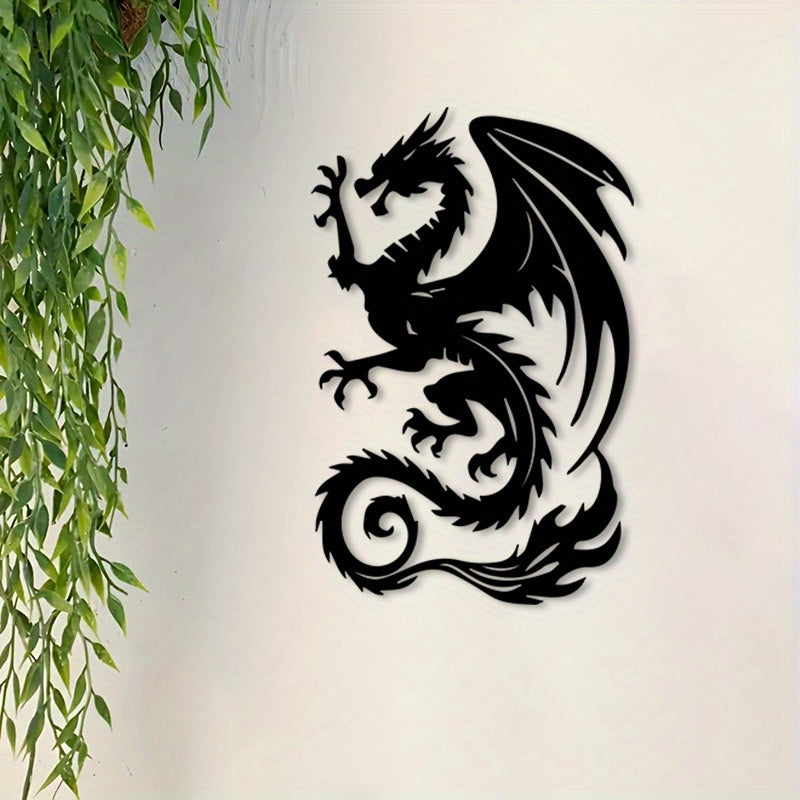 Curled Dragon Metal Wall Art