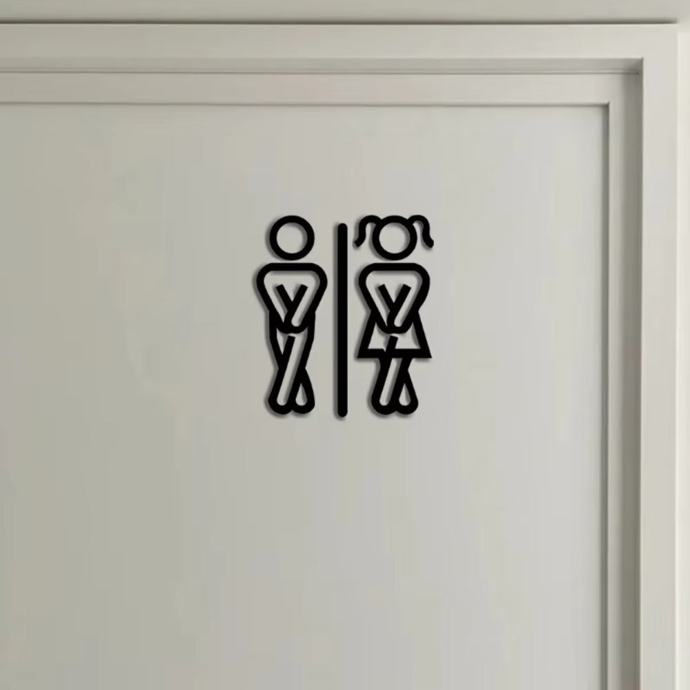 Geometric Acrylic Bathroom Door Sign