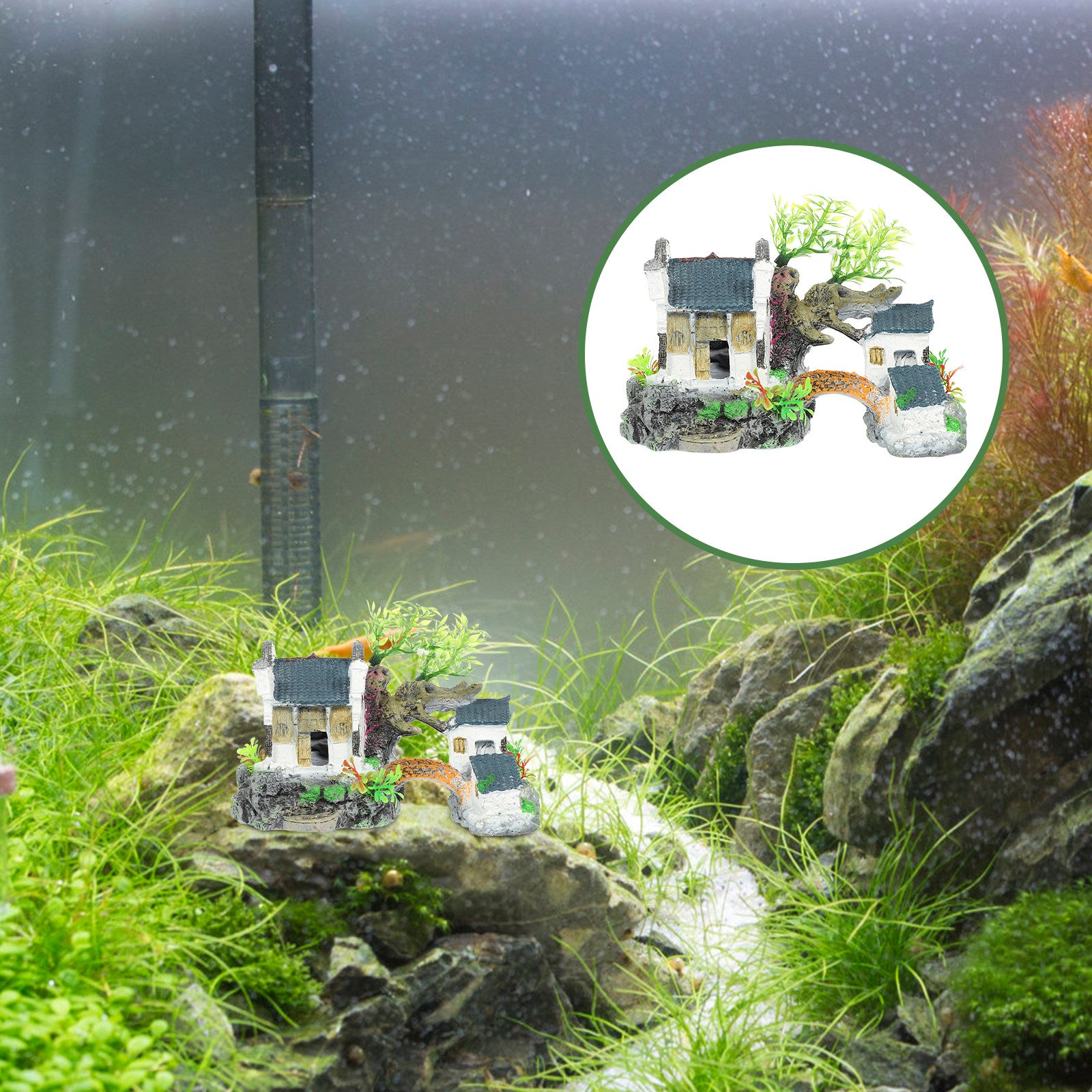 Mini Village Bridge Aquarium Ornament