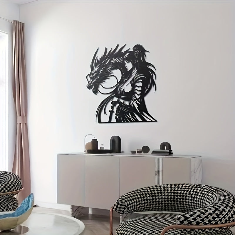 Samurai Dragon Metal Wall Art