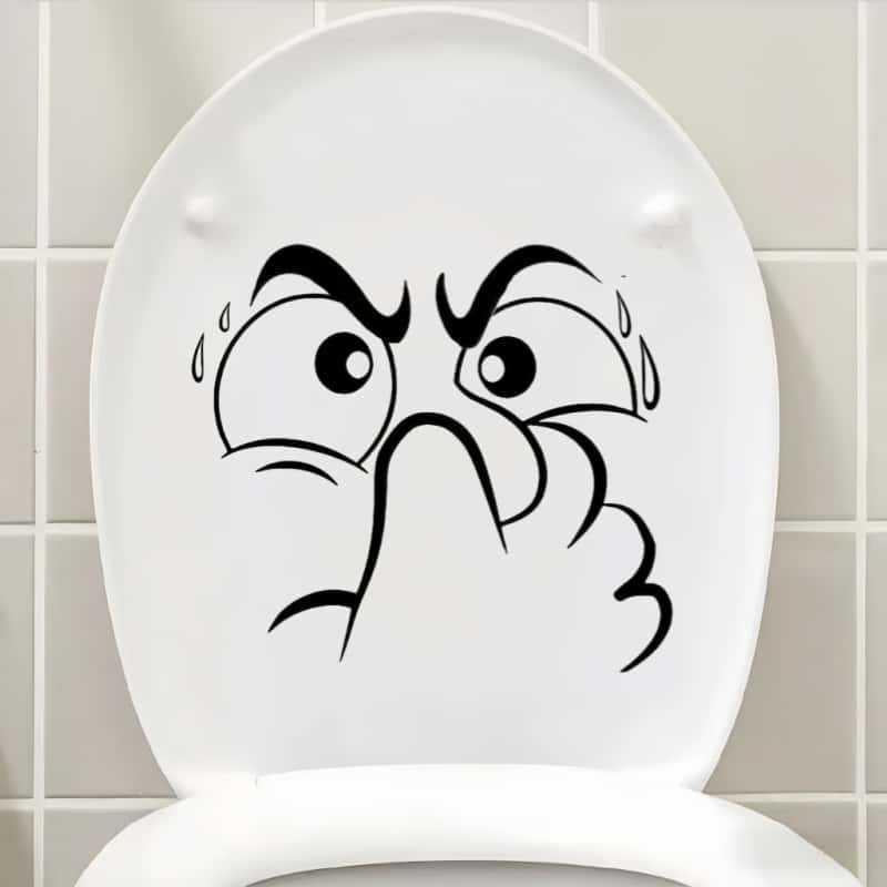 Annoyed Face Toilet Lid Sticker