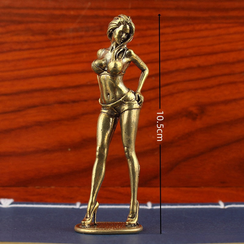 Beautiful Woman Brass Statue