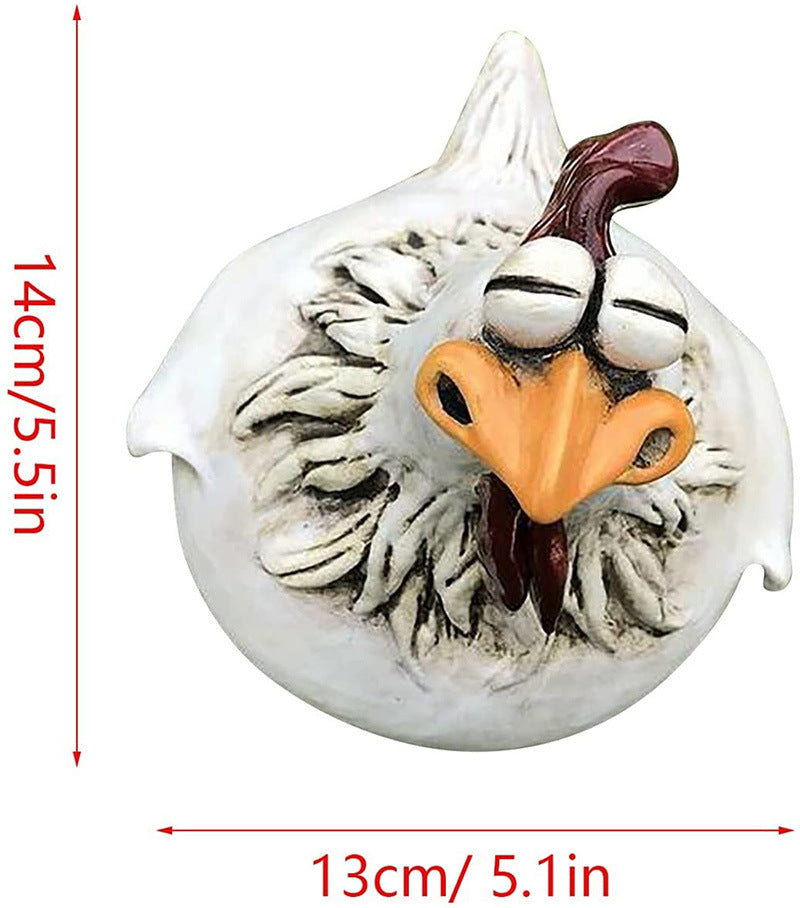 Funny Chicken Fence Decoration Statue