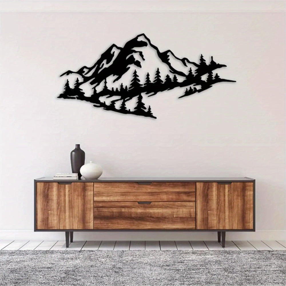 Ski Mountain Landscape Metal Wall Art