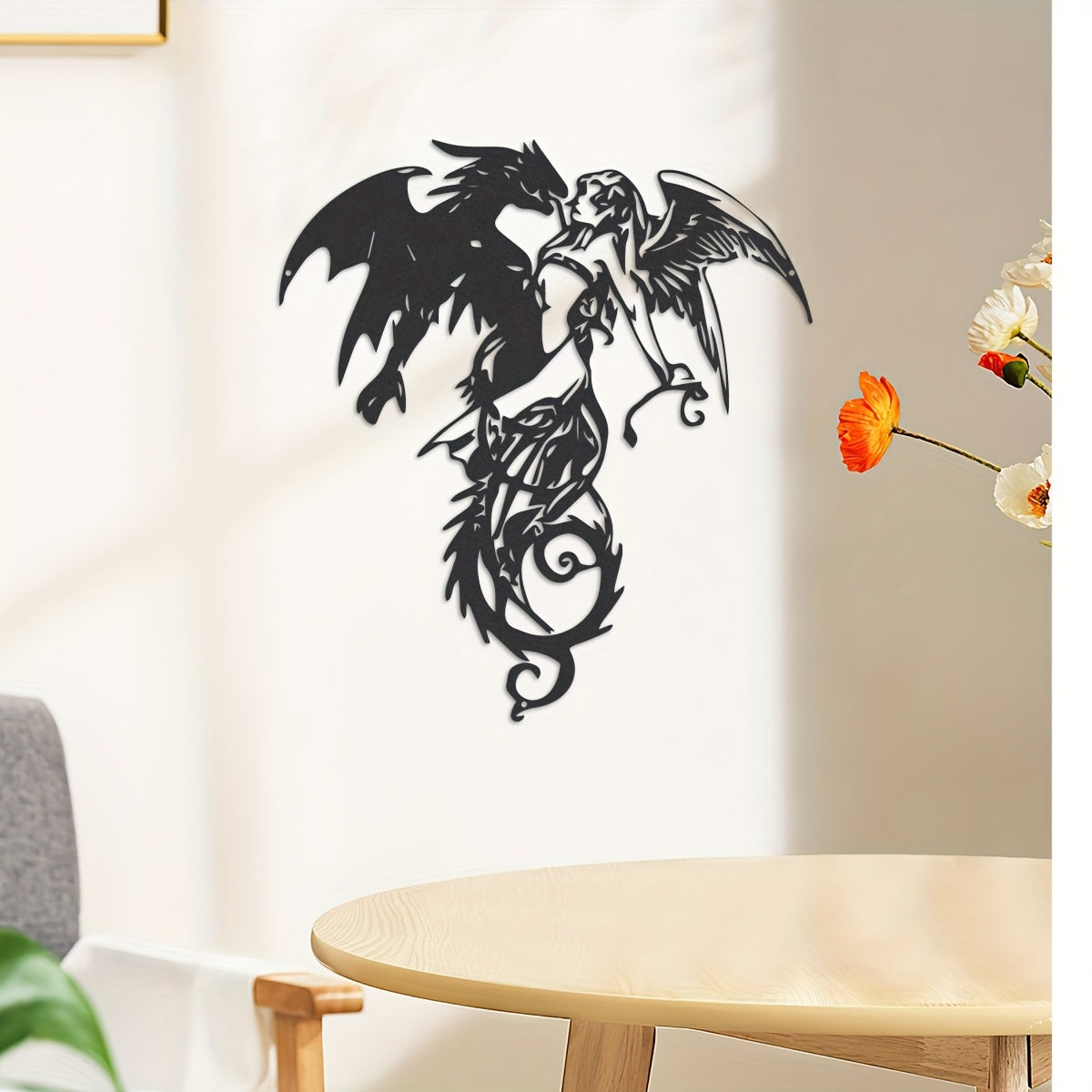 Warrior Dragon Metal Wall Art