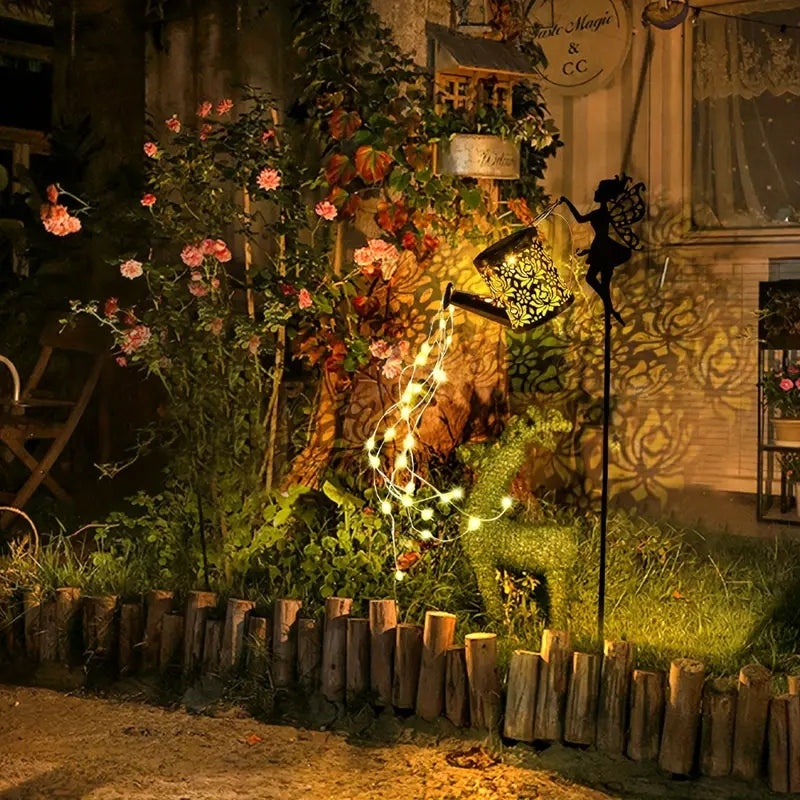 Solar Fairy Silhouette Garden Light Decoration
