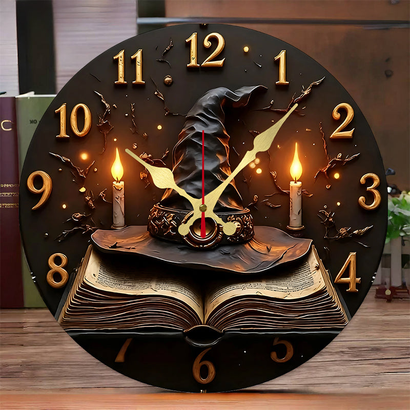 Wizard's Spellbook Wall Clock