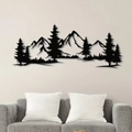 Winter Mountainside Forest Metal Wall Art