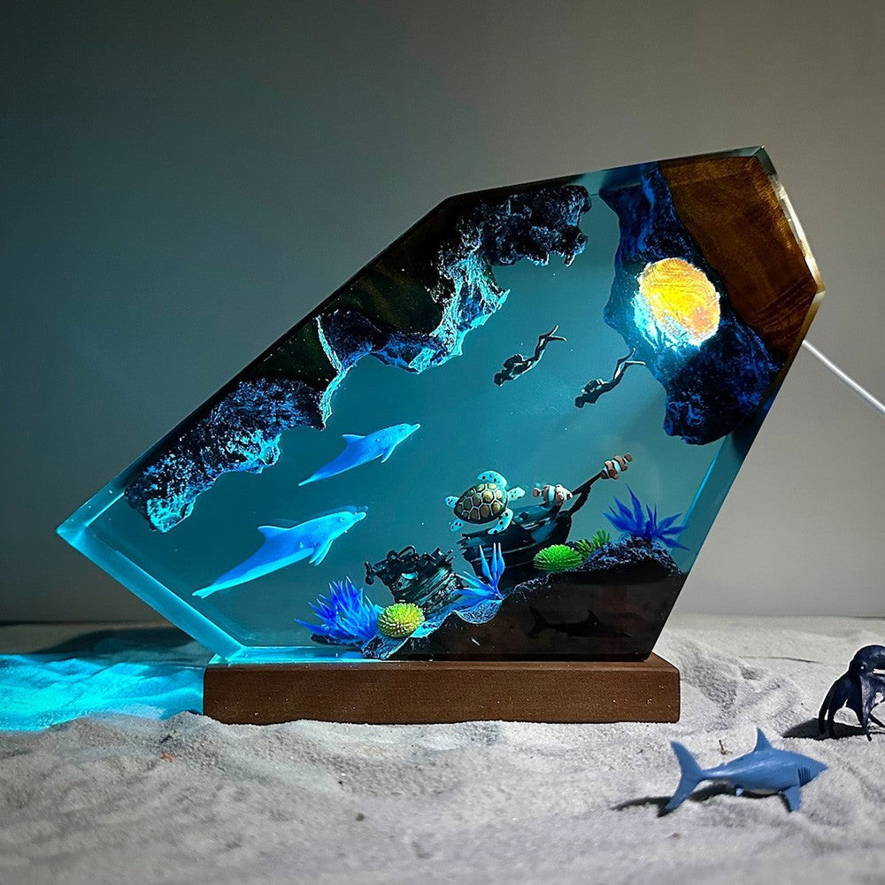 Blue Abyss Paradise Night Light Lamp