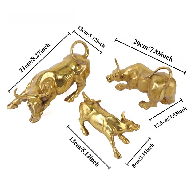 Luxury Pure Copper Wall Street Bull Statue