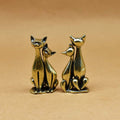 Golden Cat Couple Sculpture